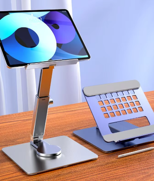 360° Roterende Aluminium Tabletstandaard – Opvouwbaar en Verstelbaar Bureauhouder