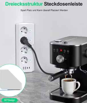 Desktop Stekkerdoos met USB en Individuele Schakelaars – 2 m Verlengsnoer