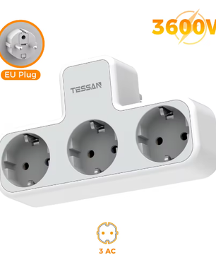 3-voudige Wandstekkerdoos met Overbelastingsbeveiliging Compact