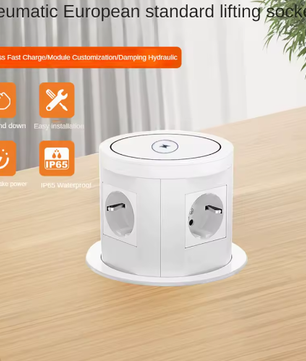 Pop-up Inbouw Stopcontact met USB, Type-C en Draadloos Opladen