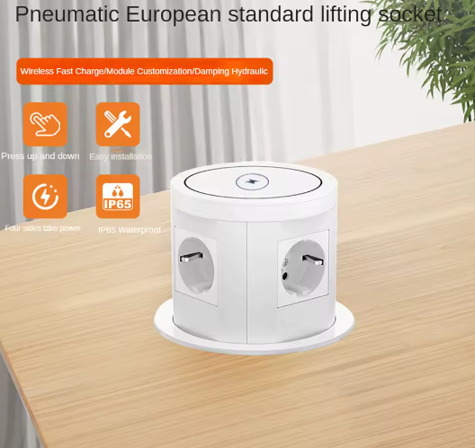 Pop-up Inbouw Stopcontact met USB, Type-C en Draadloos Opladen