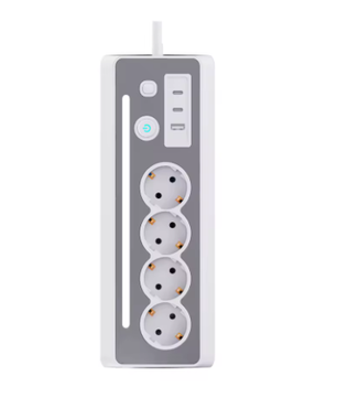 Stekkerdoos met 4 Stopcontacten, USB en Type-C met Schakelaar