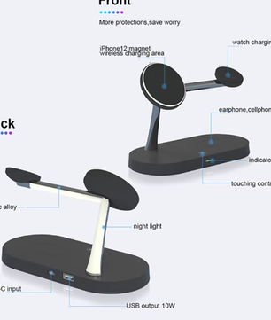 3-in-1 Draadloze Opladerstandaard Magnetisch Snellaadstation