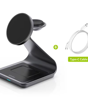 3-in-1 Magnetische Draadloze Oplader 30W – Oplaadstation voor Smartphone, Smartwatch en Draadloze Oordopjes