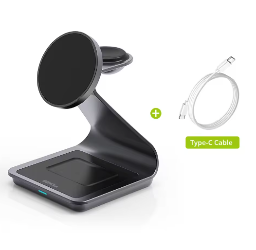 3-in-1 Magnetische Draadloze Oplader 30W – Oplaadstation voor Smartphone, Smartwatch en Draadloze Oordopjes
