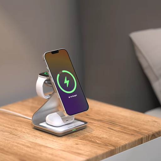 3-in-1 Magnetische Draadloze Oplader 30W – Oplaadstation voor Smartphone, Smartwatch en Draadloze Oordopjes