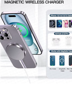 Magnetische Draadloze Oplader met Type-C – Snelladende Laadpad voor Smartphone