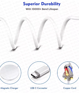 Magnetische Draadloze Oplader met Type-C – Snelladende Laadpad voor Smartphone