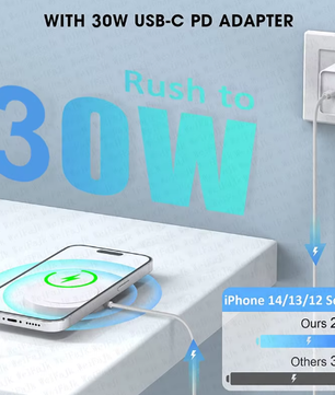 Magnetische Draadloze Oplader met Type-C – Snelladende Laadpad voor Smartphone