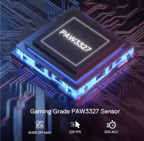 Ultralichte Bedrade Gaming Muis met 12.400 DPI – Optische Precisie en Programmeerbare Knoppen