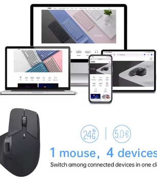 Ergonomische Multi-Device Draadloze Muis – Oplaadbaar, Bluetooth en 4000 DPI Precisie