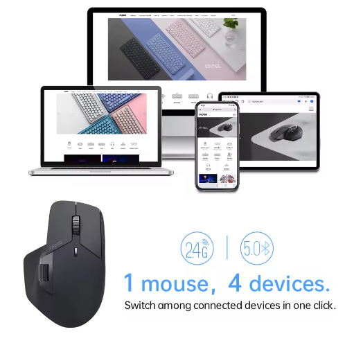 Ergonomische Multi-Device Draadloze Muis – Oplaadbaar, Bluetooth en 4000 DPI Precisie