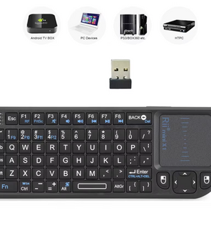 Mini Draadloos Toetsenbord met Touchpad – Compact 2.4GHz Toetsenbord voor Smart TV en PC