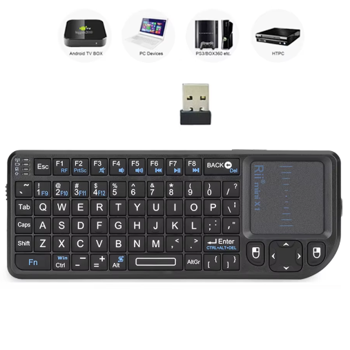 Mini Draadloos Toetsenbord met Touchpad – Compact 2.4GHz Toetsenbord voor Smart TV en PC