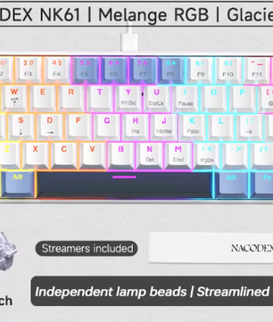 60% Mechanisch Gaming Toetsenbord met RGB – Compact 61 Toetsen Hot-Swappable Mini Design