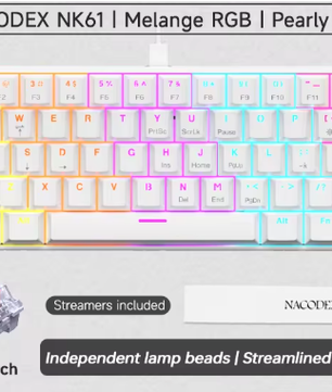 60% Mechanisch Gaming Toetsenbord met RGB – Compact 61 Toetsen Hot-Swappable Mini Design