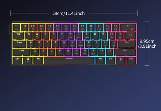 60% Mechanisch Gaming Toetsenbord met RGB – Compact 61 Toetsen Hot-Swappable Mini Design
