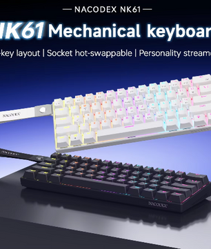 60% Mechanisch Gaming Toetsenbord met RGB – Compact 61 Toetsen Hot-Swappable Mini Design