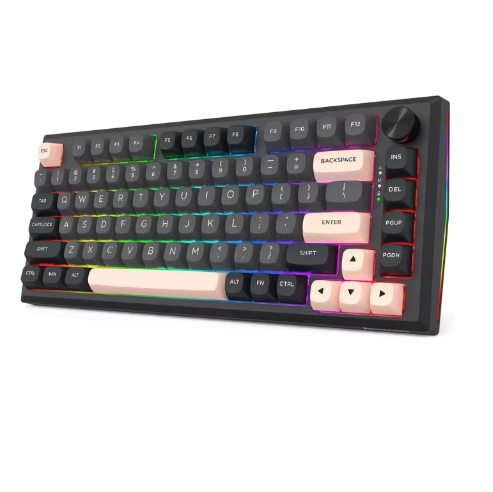 81 Toetsen Mechanisch Gaming Toetsenbord – Tri-Mode RGB met Pakkingstructuur en Ruisdemping