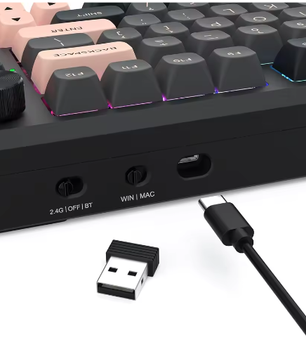 81 Toetsen Mechanisch Gaming Toetsenbord – Tri-Mode RGB met Pakkingstructuur en Ruisdemping