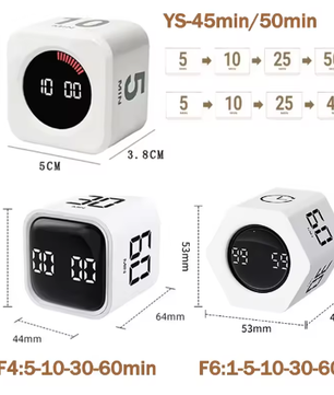 Productiviteit Kubus Timer met LED Display – Zwaartekracht Countdown Timer voor Studie en Keuken