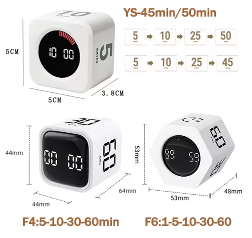 Productiviteit Kubus Timer met LED Display – Zwaartekracht Countdown Timer voor Studie en Keuken