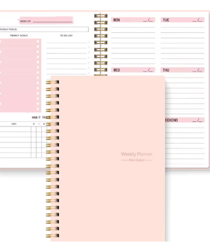 Ongedateerde A5 Spiraal Weekplanner Notebook – Compacte Agenda voor Studie, Werk en Dagelijkse Planning