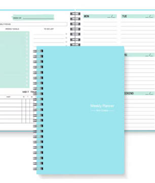 Ongedateerde A5 Spiraal Weekplanner Notebook – Compacte Agenda voor Studie, Werk en Dagelijkse Planning