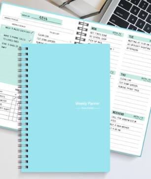 Ongedateerde A5 Spiraal Weekplanner Notebook – Compacte Agenda voor Studie, Werk en Dagelijkse Planning