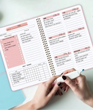 Ongedateerde A5 Spiraal Weekplanner Notebook – Compacte Agenda voor Studie, Werk en Dagelijkse Planning