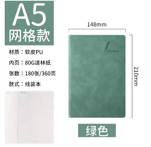 A5 Cornell Grid Notebook – Studieplanner met Gestructureerde Notitie Indeling