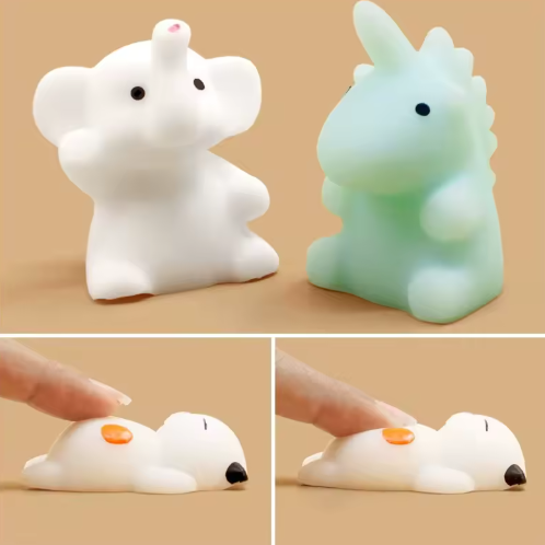 50-5 Stuks Mochi Squishies Kawaii Dieren – Antistress Squeeze Speelgoed 3-5 cm