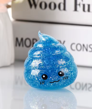 Glitter Squishy Poep Stressbal – Grappige Stretch Knijpbal Fidget Speelgoed 6,5 x 5,5 cm