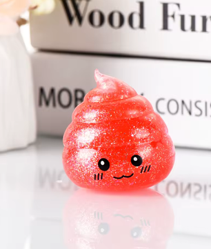 Glitter Squishy Poep Stressbal – Grappige Stretch Knijpbal Fidget Speelgoed 6,5 x 5,5 cm