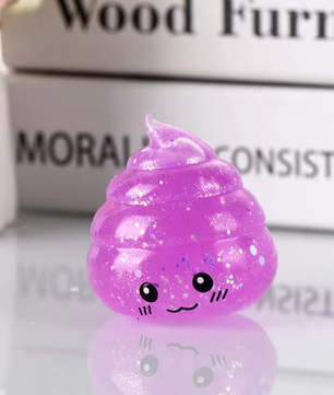 Glitter Squishy Poep Stressbal – Grappige Stretch Knijpbal Fidget Speelgoed 6,5 x 5,5 cm