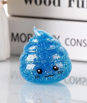 Glitter Squishy Poep Stressbal – Grappige Stretch Knijpbal Fidget Speelgoed 6,5 x 5,5 cm