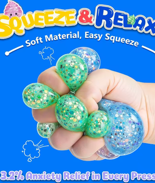 Glitter Squishy Poep Stressbal – Grappige Stretch Knijpbal Fidget Speelgoed 6,5 x 5,5 cm