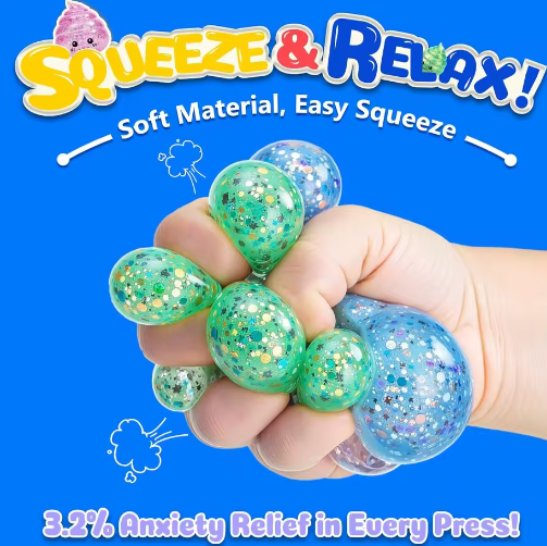 Glitter Squishy Poep Stressbal – Grappige Stretch Knijpbal Fidget Speelgoed 6,5 x 5,5 cm