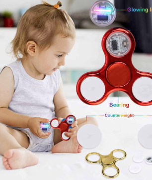 6 Kleuren LED Fidget Spinner – Lichtgevende Hand Spinner voor Stressverlichting