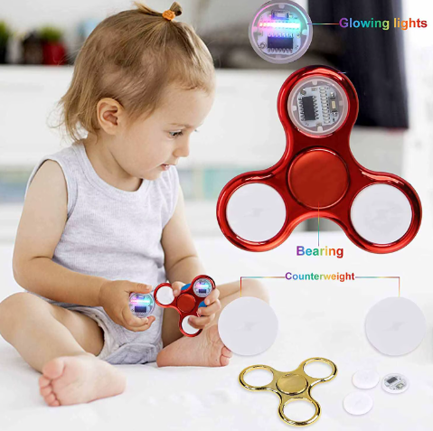 6 Kleuren LED Fidget Spinner – Lichtgevende Hand Spinner voor Stressverlichting