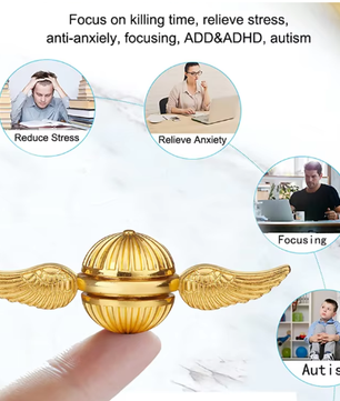 EDC Metalen Vingertop Gyroscoop Fidget Spinner – Roterende Orb Stress Speelgoed 8 x 2,8 x 2,8 cm