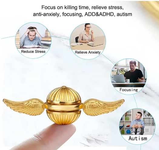 EDC Metalen Vingertop Gyroscoop Fidget Spinner – Roterende Orb Stress Speelgoed 8 x 2,8 x 2,8 cm