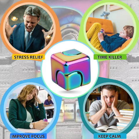 Legering Kubus Spinner Vingertop Gyroscoop – Draagbaar Fidget Anti Stress Speelgoed