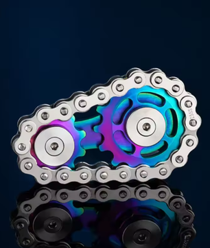 Metalen Chain Gear Fidget Spinner – RVS Hand Spinner EDC Focus en Stress Relief 5,9 x 3,4 x 1,2 cm