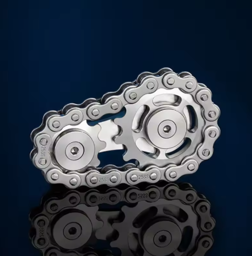 Metalen Chain Gear Fidget Spinner – RVS Hand Spinner EDC Focus en Stress Relief 5,9 x 3,4 x 1,2 cm