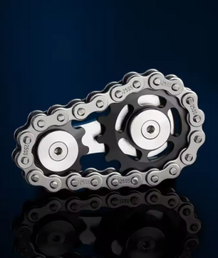 Metalen Chain Gear Fidget Spinner – RVS Hand Spinner EDC Focus en Stress Relief 5,9 x 3,4 x 1,2 cm