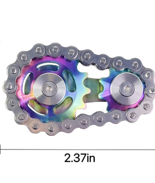 Metalen Chain Gear Fidget Spinner – RVS Hand Spinner EDC Focus en Stress Relief 5,9 x 3,4 x 1,2 cm
