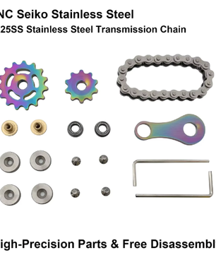 Metalen Chain Gear Fidget Spinner – RVS Hand Spinner EDC Focus en Stress Relief 5,9 x 3,4 x 1,2 cm