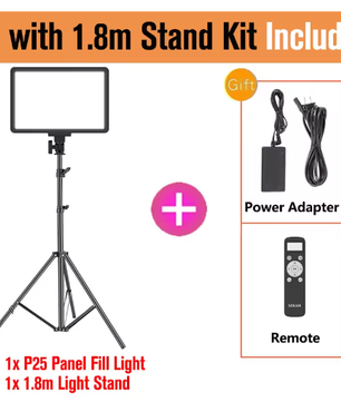 P25 Dimbaar LED Videolamp Paneel 25W – 2800K-8000K met Afstandsbediening