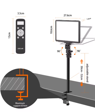 P25 Dimbaar LED Videolamp Paneel 25W – 2800K-8000K met Afstandsbediening